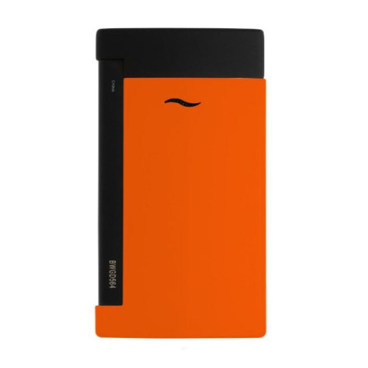 S.T. Dupont Slim 7 Fluo orange, élénk narancssárga és matt fekete színű szivar öngyújtó erős szúró lánggal