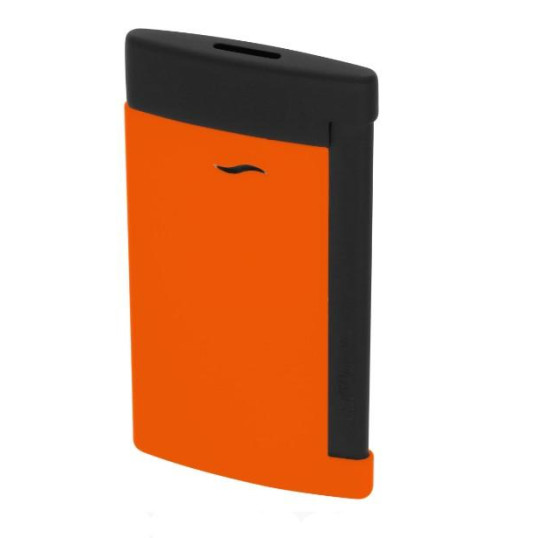 S.T. Dupont Slim 7 Fluo orange, élénk narancssárga és matt fekete színű szivar öngyújtó erős szúró lánggal