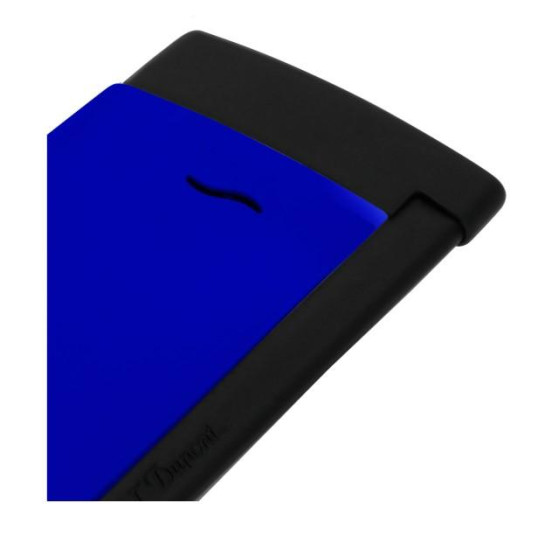  S.T. Dupont Slim 7 Fluo blue, élénk kék és matt fekete színű szivar öngyújtó erős szúró lánggal