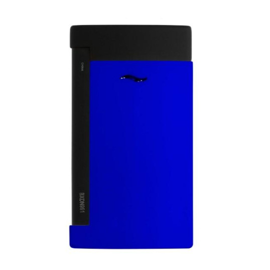  S.T. Dupont Slim 7 Fluo blue, élénk kék és matt fekete színű szivar öngyújtó erős szúró lánggal