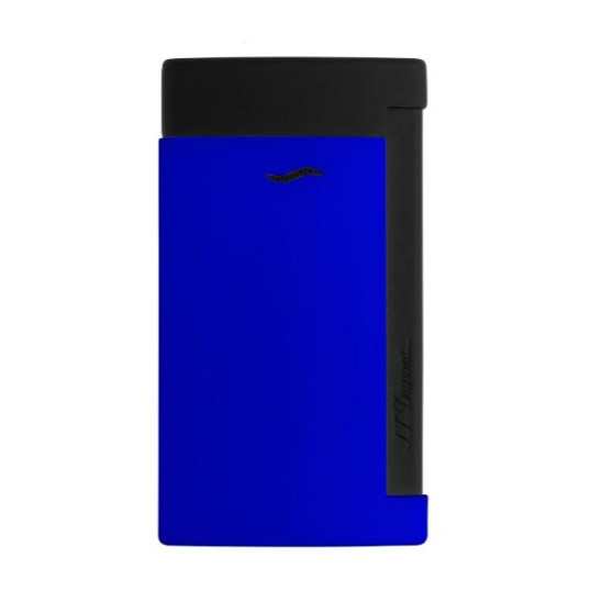 S.T. Dupont Slim 7 Fluo blue, élénk kék és matt fekete színű szivar öngyújtó erős szúró lánggal