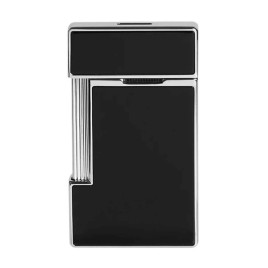 S.T. Dupont BQ Slimmy Laque, fekete és króm színű szúrólángos öngyújtó - Noir/Chrome