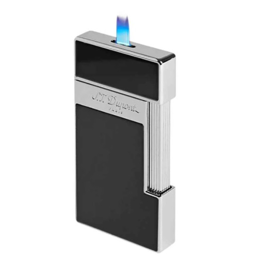 S.T. Dupont BQ Slimmy Laque, fekete és króm színű szúrólángos öngyújtó - Noir/Chrome