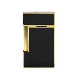 S.T. Dupont Slimmy lakozott szúrólángos öngyújtó - fekete és arany színű