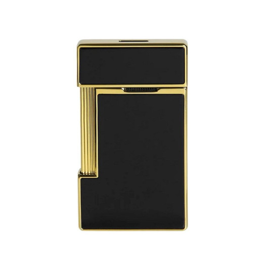 S.T. Dupont Slimmy lakozott szúrólángos öngyújtó - fekete és arany színű