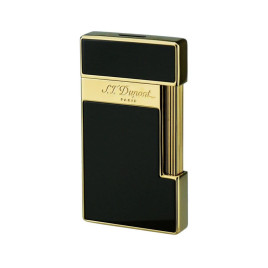 S.T. Dupont Slimmy lakozott szúrólángos öngyújtó - fekete és arany színű