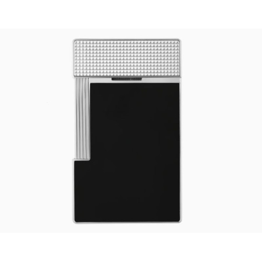 S.T. Dupont asztali szivar öngyújtó – fekete lakk, gyémánthegyű guilloché, kétféle lángtechnológiával