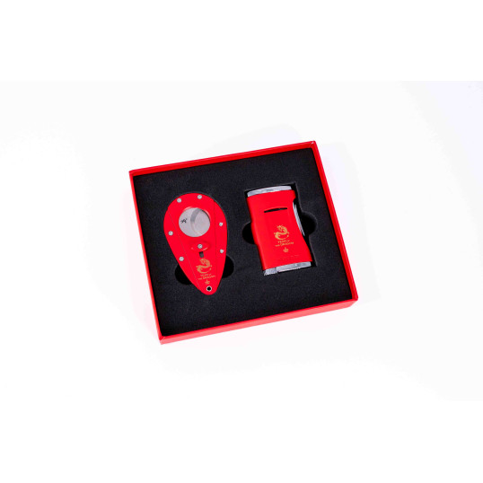 Year of Dragon szivaröngyújtó és szivarvágó - szivaros szett