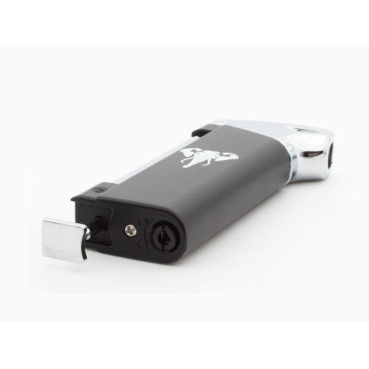 White Elephant Pro Bo Black pipagyújtó oldalsó lánggal - Fekete és Króm színű