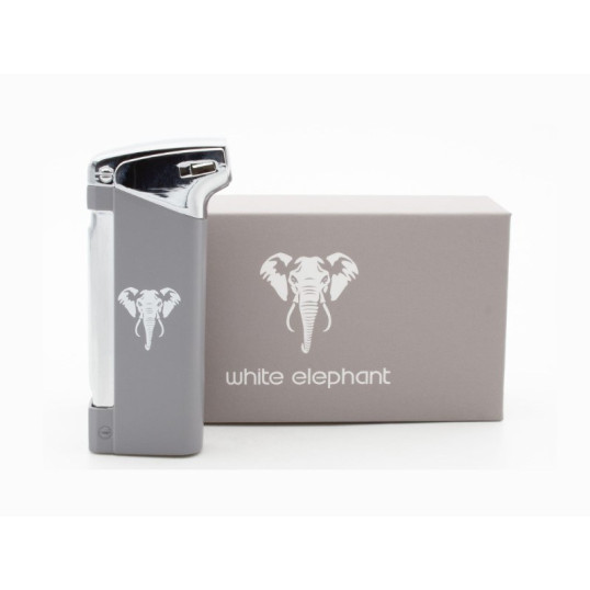 White Elephant Pro Bo Grey pipagyújtó oldalsó lánggal - Szürke és Króm színű
