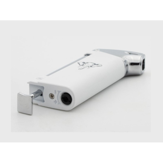 White Elephant Pro Bo White pipagyújtó oldalsó lánggal - Fehér és Króm színű