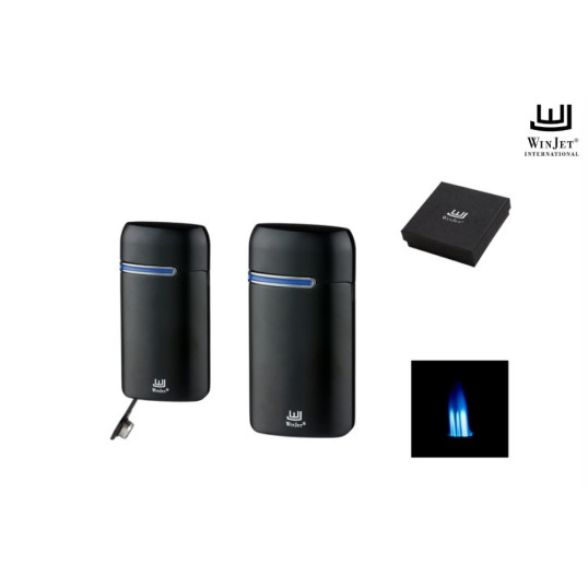 Winjet 3-as szúrólángos szivargyújtó kihajtható szivarfúróval - fekete