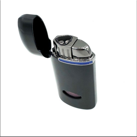 Winjet 3-as szúrólángos szivargyújtó kihajtható szivarfúróval - fekete