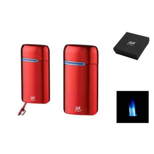 Winjet 3-as szúrólángos szivargyújtó kihajtható szivarfúróval - piros