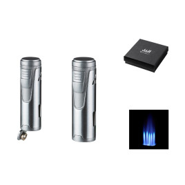 Winjet 5-ös szúrólángos szivargyújtó kihajtható szivarfúróval - szálcsiszolt, króm