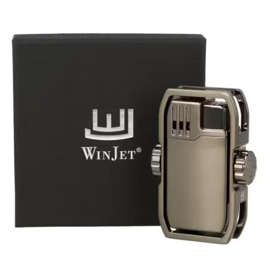 Winjet Fidget Spinner vihargyújtó, 1-es szúrólángos szivar öngyújtó beépített szivarfúróval - sötétszürke színű