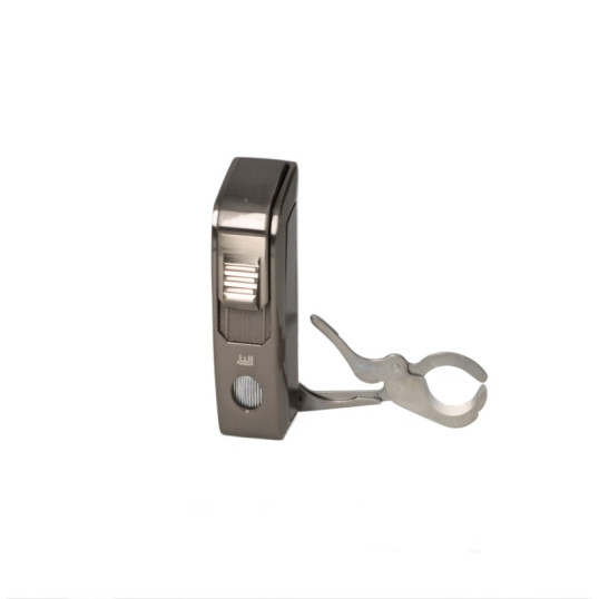 WinJet antracit szivaröngyújtó faerezet mintázatú oldalsó betéttel és beépített szivarvágó ollóval