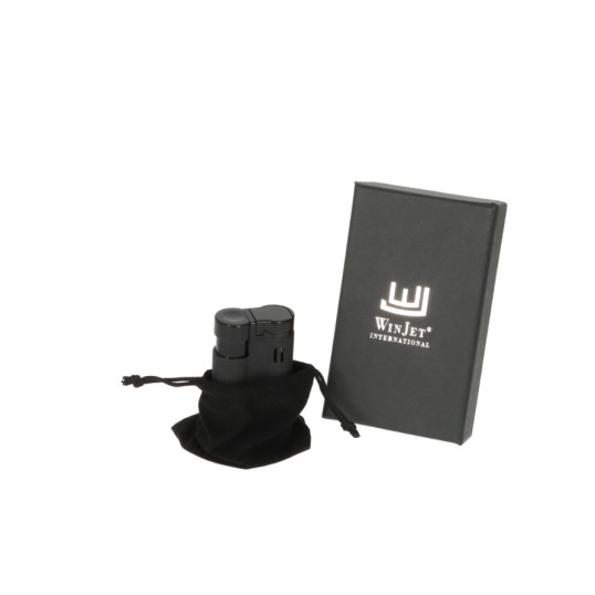 Winjet 3-as szúrólángos szivargyújtó kihajtható nagyméretű szivarfúróval - fekete színű - 10 mm fúróval