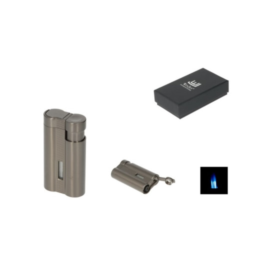 Winjet 3-as szúrólángos szivargyújtó kihajtható nagyméretű szivarfúróval - antracit színű - 10 mm fúróval