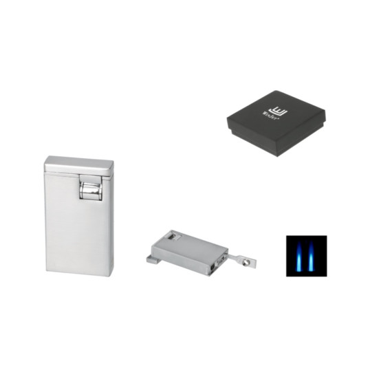 Winjet szálcsiszolt 2x jet lángos szivaröngyújtó beépített 6 mm szivarfúróval 