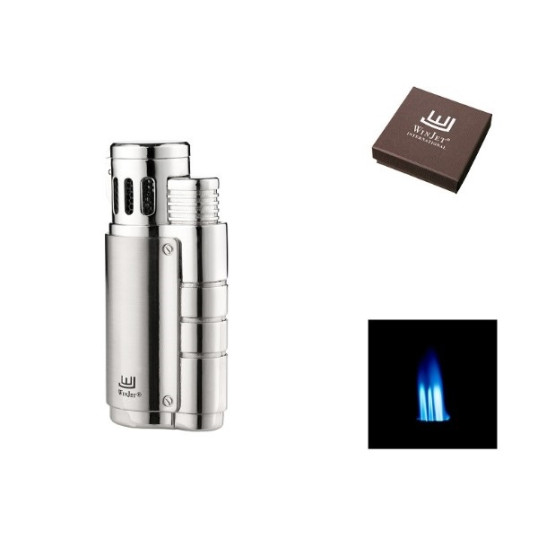 Winjet Escape 3-as szúrólángos szivargyújtó kihajtható szivarfúróval - króm