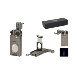 Winjet szúrólángos szivar öngyújtó beépített szivarvágóval, szivarfúróval - antracit