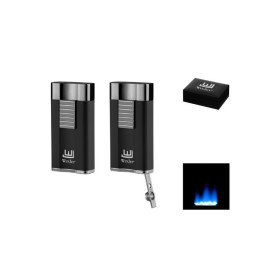 Winjet Premium Wide Flat lapos szúrólángos szivargyújtó beépített szivarfúróval - fekete és sötétszürke