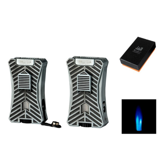 Winjet Premium szúrólángos szivargyújtó beépített szivarfúróval - szürke és fekete