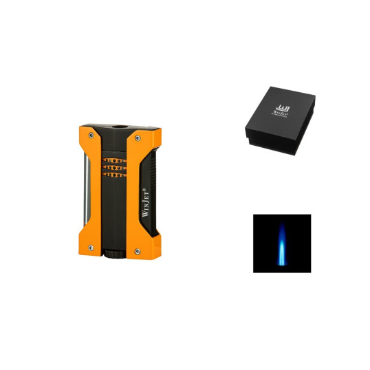 WinJet márkájú, narancssárga és fekete színű szivaröngyújtó