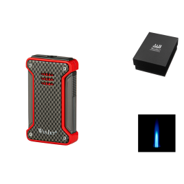 Winjet szivaros öngyújtó, 1-es szúrólánggal - piros színű, karbon mintás