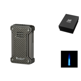 Winjet szivaros öngyújtó, 1-es szúrólánggal - antracit színű, karbon mintás