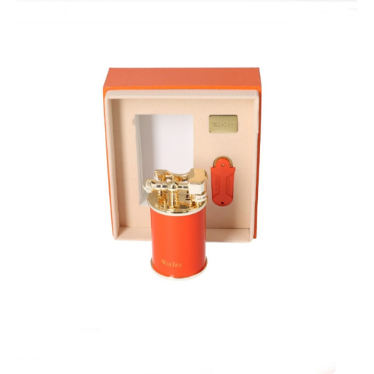 Winjet narancssárga–arany színű tűzköves asztali szivaröngyújtó