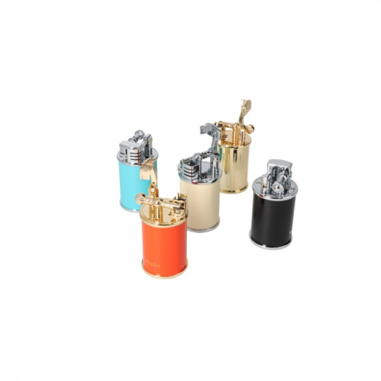 Winjet narancssárga–arany színű tűzköves asztali szivaröngyújtó