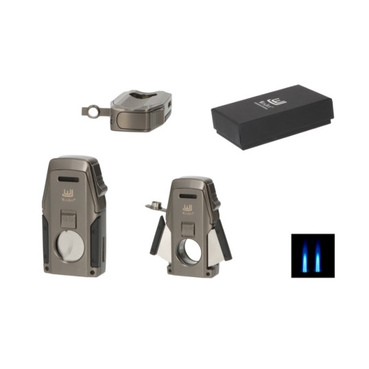 Winjet antracit dupla jet szivaröngyújtó beépített szivarvágóval és szivarfúróval