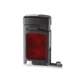 Xikar Forte Soft Flame Black Burl szivar öngyújtó kihajtható 7mm-es szivarfúróval - Fekete