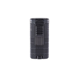 Xikar Tactical Triple Black, 3-as szúrólángos szivaröngyújtó övcsipesszel - fekete