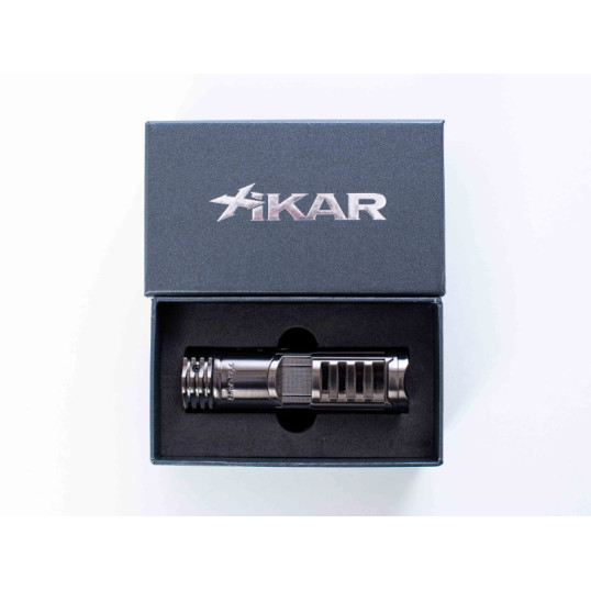 XIKAR Tactical 1 Gunmetal szúrólángos szivar gyújtó övcsipesszel - sötét szürke