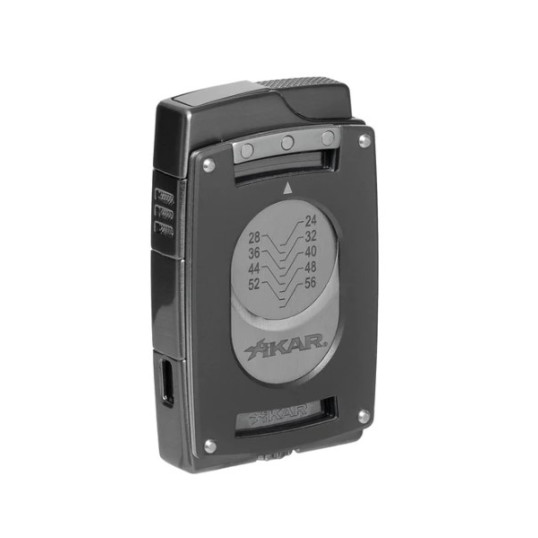 Xikar Ultra Mag Black kombinált szivargyújtó erős szúrólánggal és beépített szivarvágóval - sötétszürke