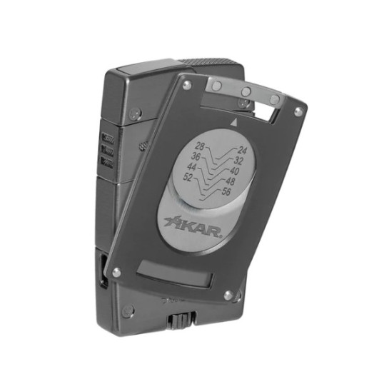 Xikar Ultra Mag Black kombinált szivargyújtó erős szúrólánggal és beépített szivarvágóval - sötétszürke