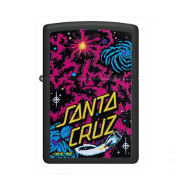 Zippo matt fekete benzines öngyújtó – Santa Cruz Cosmic grafikával