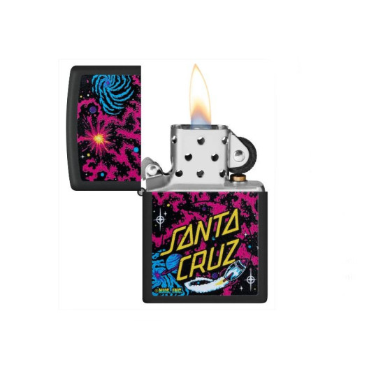 Zippo matt fekete benzines öngyújtó – Santa Cruz Cosmic grafikával