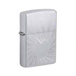 Zippo szálcsiszolt króm benzines öngyújtó – Sugárzó szeretet mintával