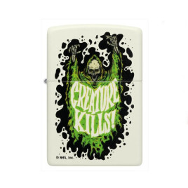 Zippo vajszínű, sötétben világító benzines öngyújtó Santa Cruz® Sötét Árnylény mintával