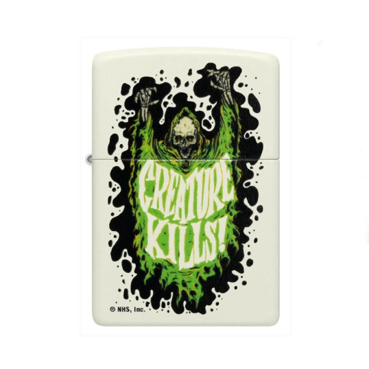 Zippo vajszínű, sötétben világító benzines öngyújtó Santa Cruz® Sötét Árnylény mintával