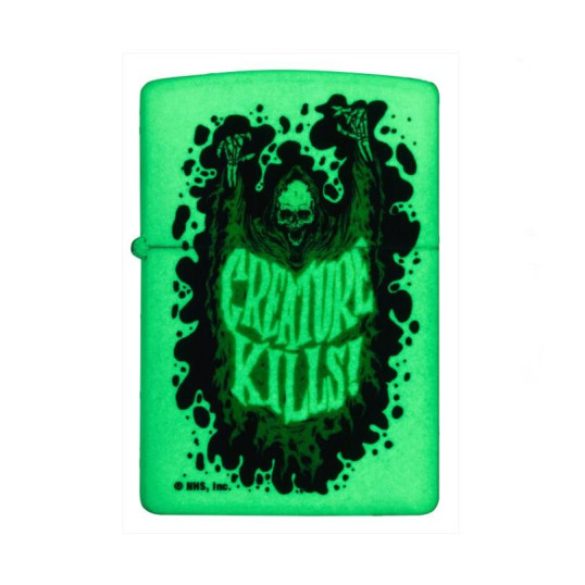 Zippo vajszínű, sötétben világító benzines öngyújtó Santa Cruz® Sötét Árnylény mintával