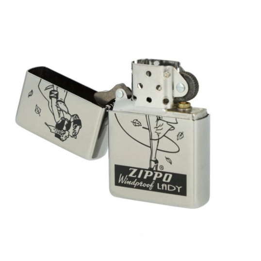 Zippo króm benzines öngyújtó – Windproof Lady retró mintával