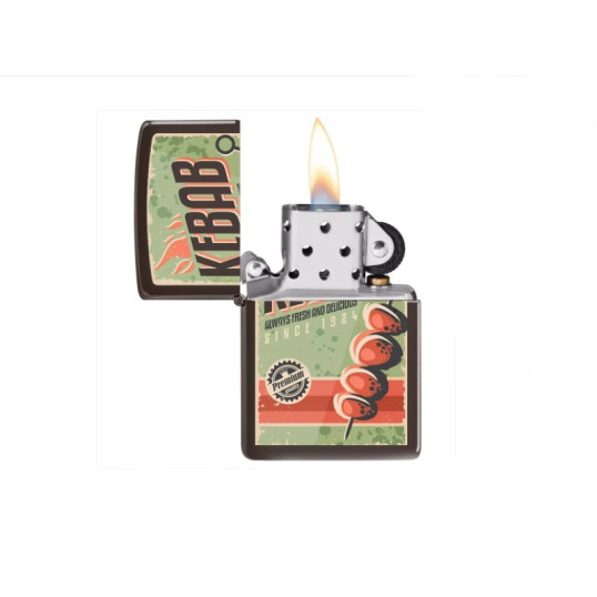 Zippo fényes sötét grafitszürke benzines öngyújtó –  Street Food Kebab