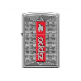 Zippo Benzines Vihargyújtó – Króm, geometrikus mintával