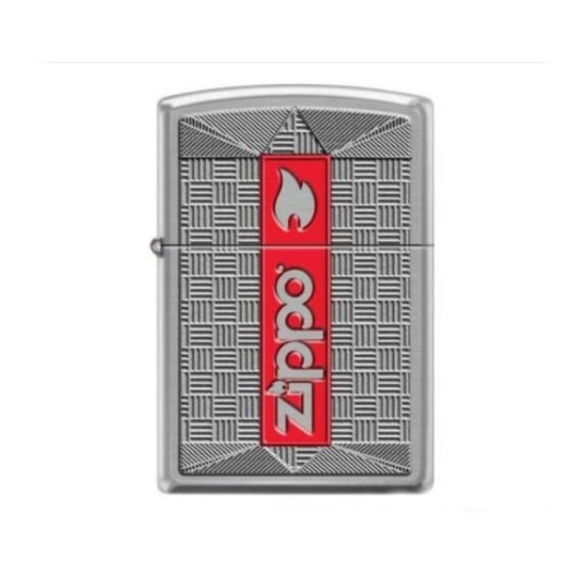 Zippo Benzines Vihargyújtó – Króm, geometrikus mintával