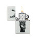 Zippo Benzines Vihargyújtó – Matt fehér „Rock Hand” mintával